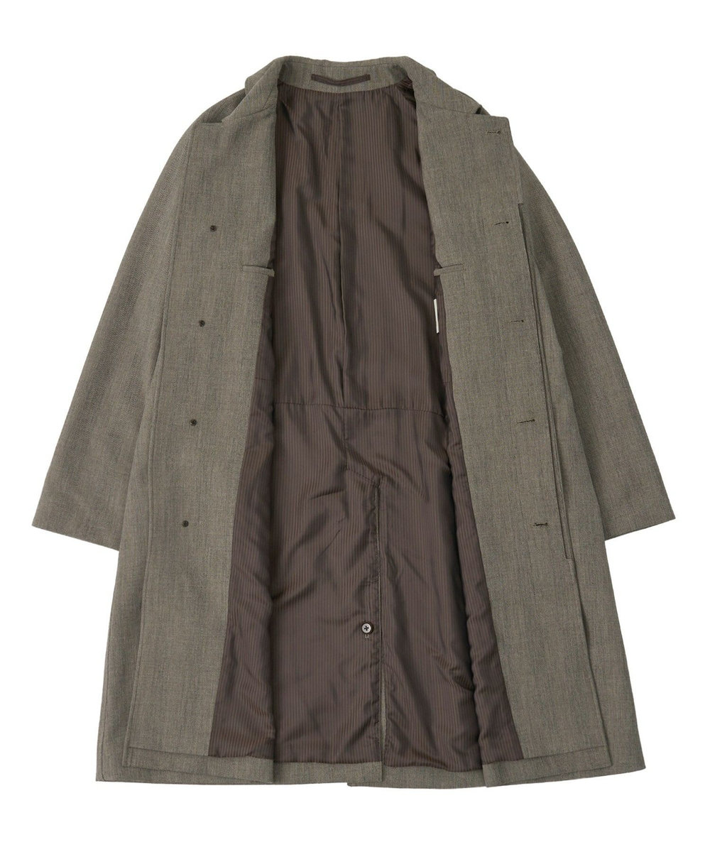MEN'S BIGI ヘリンボーンダブルクロス ステンカラーコート＜2WAYストレッチ＞ ベージュ
