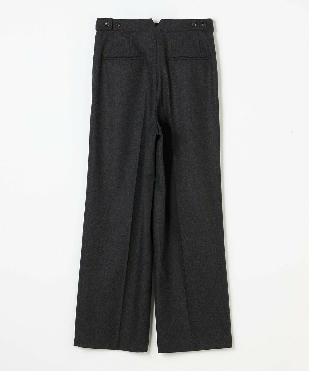 L'EQUIPE COUTURIER ウールカシミヤストレートパンツ チャコールグレー