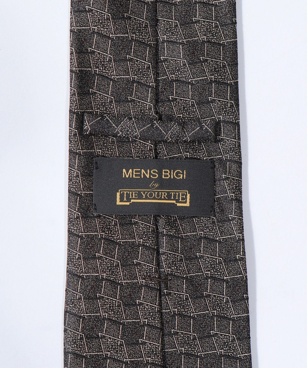 MEN'S BIGI 【TIE YOUR TIE/タイユアタイ】モダンジオメトリック柄ネクタイ ブラック