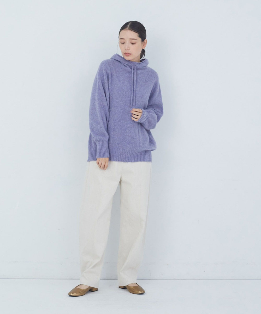 ADIEU TRISTESSE ウールカシミヤドルマンスリーブフーディ パープル