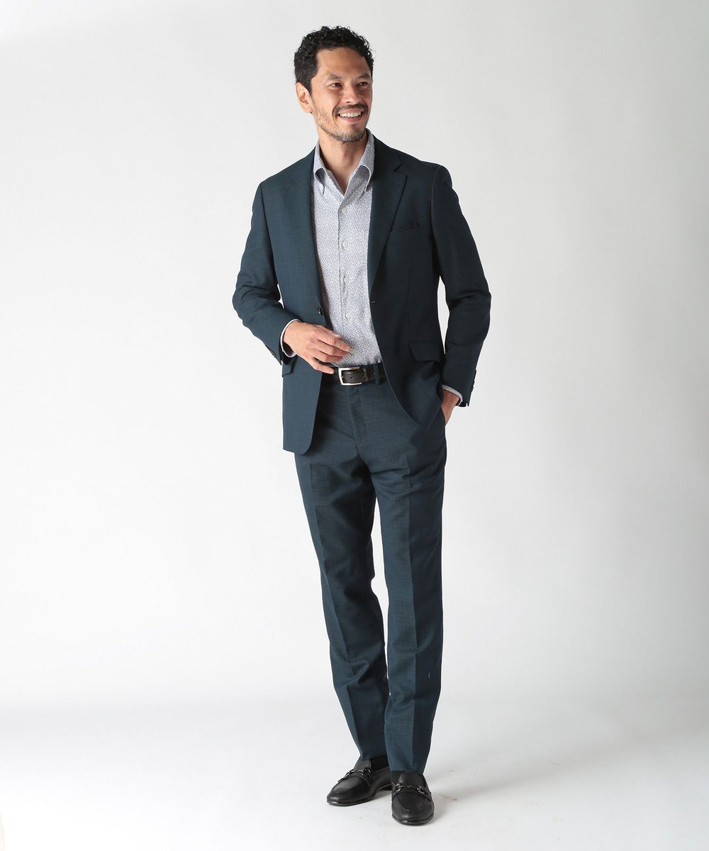 MEN'S BIGI 【ACTIVE TAILOR】ミックスヤーンスラックス グリーン