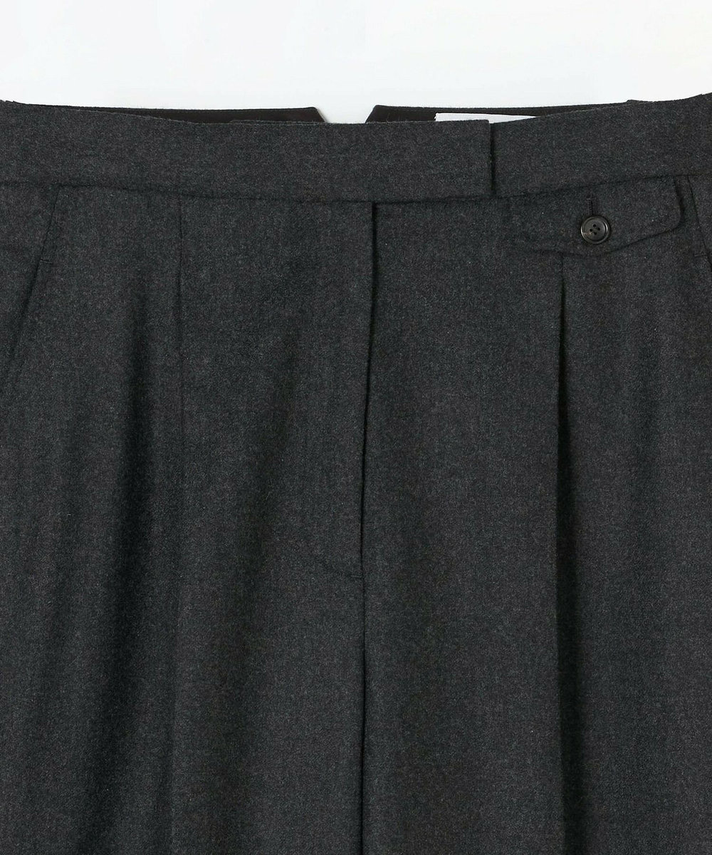 L'EQUIPE COUTURIER ウールカシミヤストレートパンツ チャコールグレー