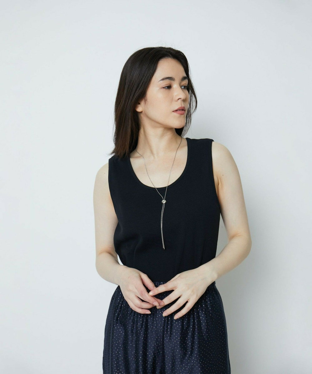 MOGA [スタイリスト村山佳世子コラボ]コットンテレコストレッチタンクトップ ブラック