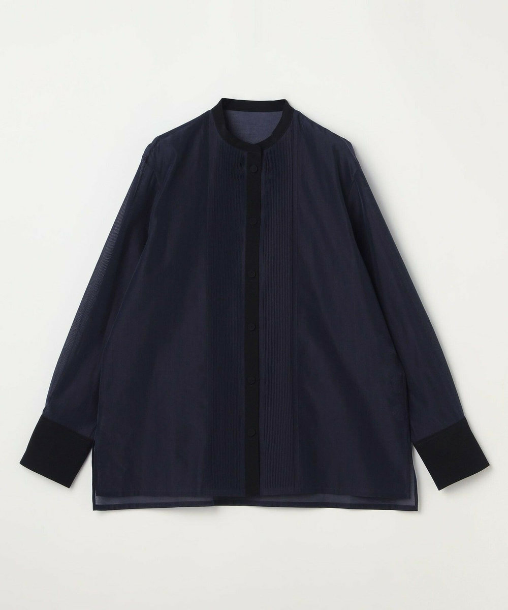 L'EQUIPE COUTURIER コットンシルクシャツ ネイビー