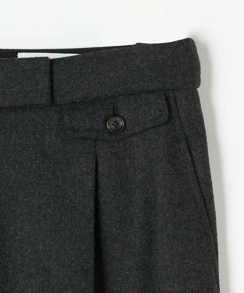 L'EQUIPE COUTURIER ウールカシミヤストレートパンツ チャコールグレー