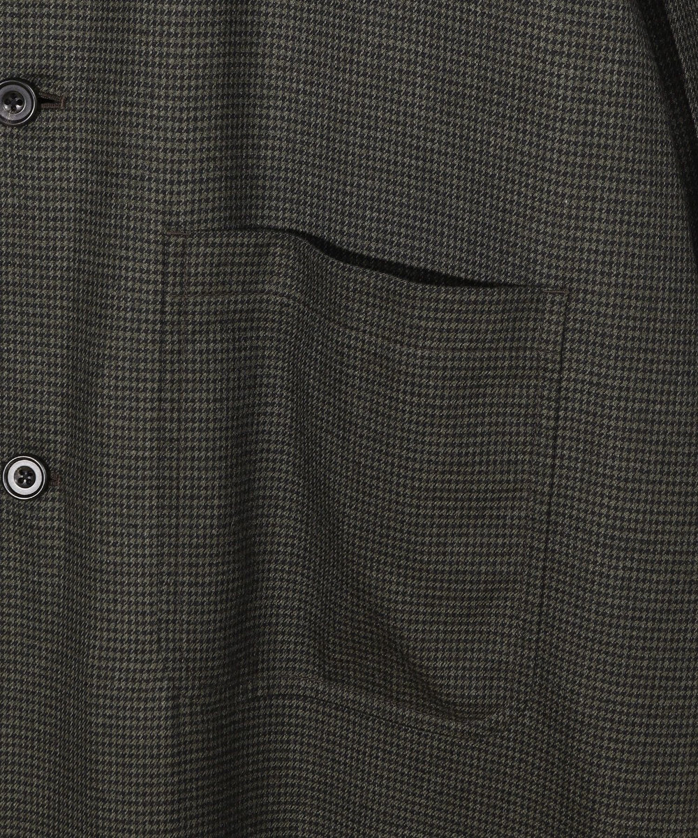 MEN'S BIGI 【50th Anniv . 中田 慎介】 COTTON TWILL x WOOL HOUND'S TOOTH REVERSIBLE COAT ブラウン