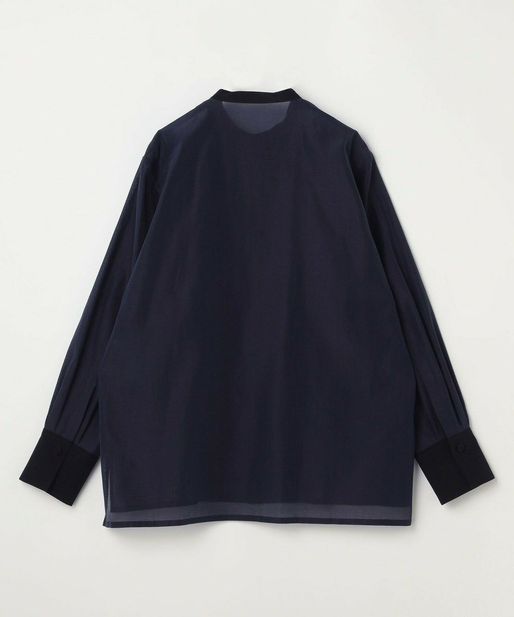 L'EQUIPE COUTURIER コットンシルクシャツ ネイビー