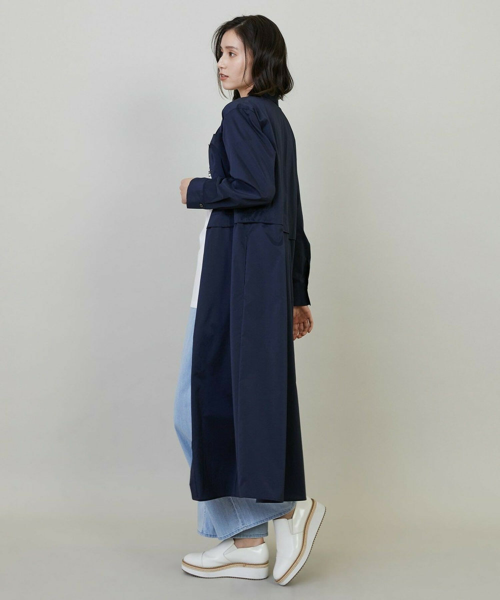 L'EQUIPE Lサイズ（大きいサイズ） 【大きいサイズ】ストレッチタフタシャツワンピース ネイビー
