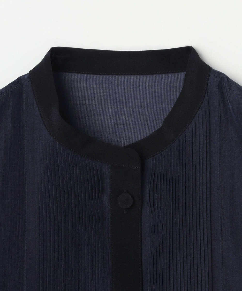 L'EQUIPE COUTURIER コットンシルクシャツ ネイビー