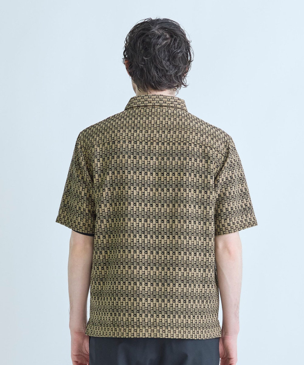 MEN'S BIGI シアージオメトリック半袖シャツ ブラウン系その他