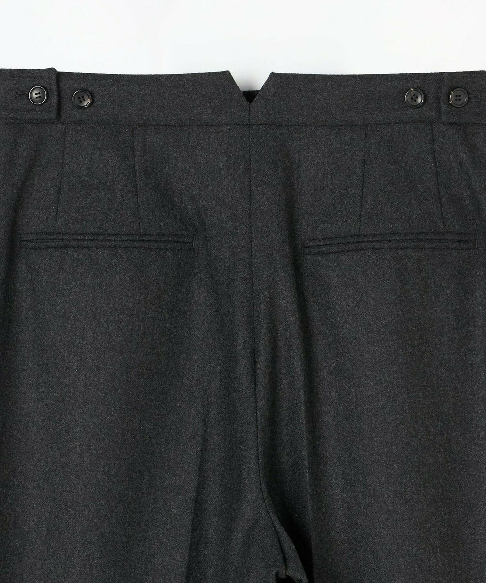 L'EQUIPE COUTURIER ウールカシミヤストレートパンツ チャコールグレー