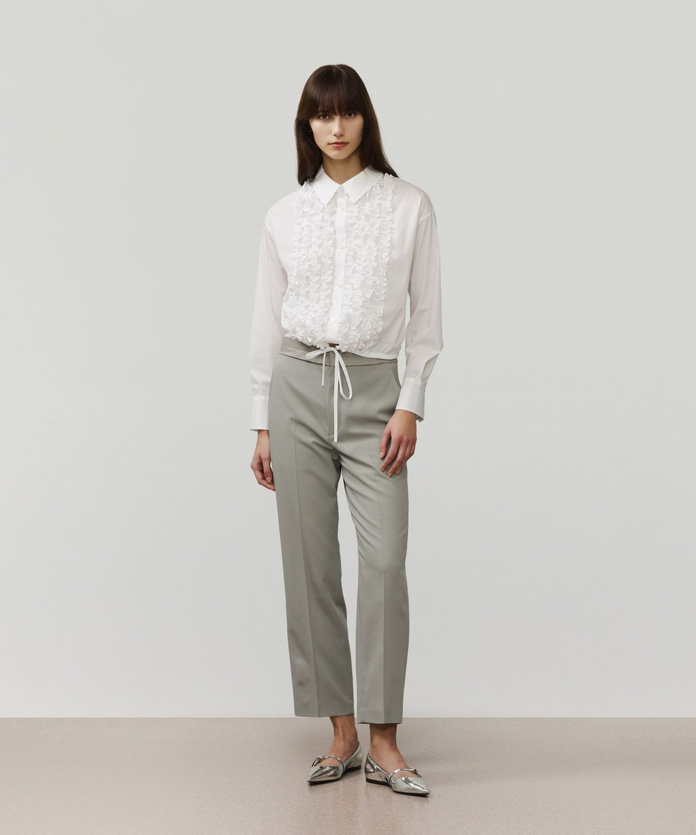 DÉPAREILLÉ WOOL NYLON GABARDINE PANTS / ウールナイロンギャバジンパンツ グレイッシュベージュ