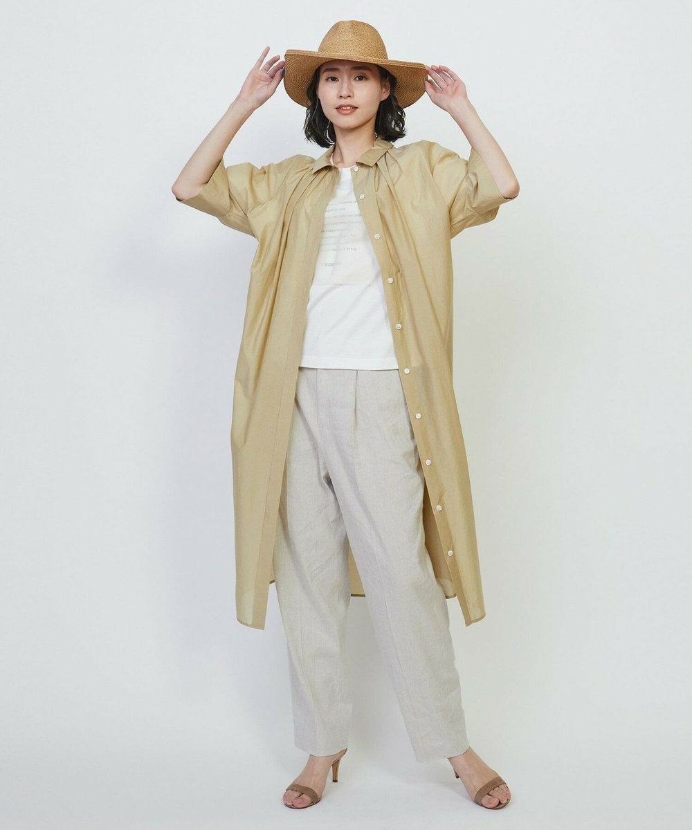 L'EQUIPE バイオリネンストレッチパンツ ベージュ
