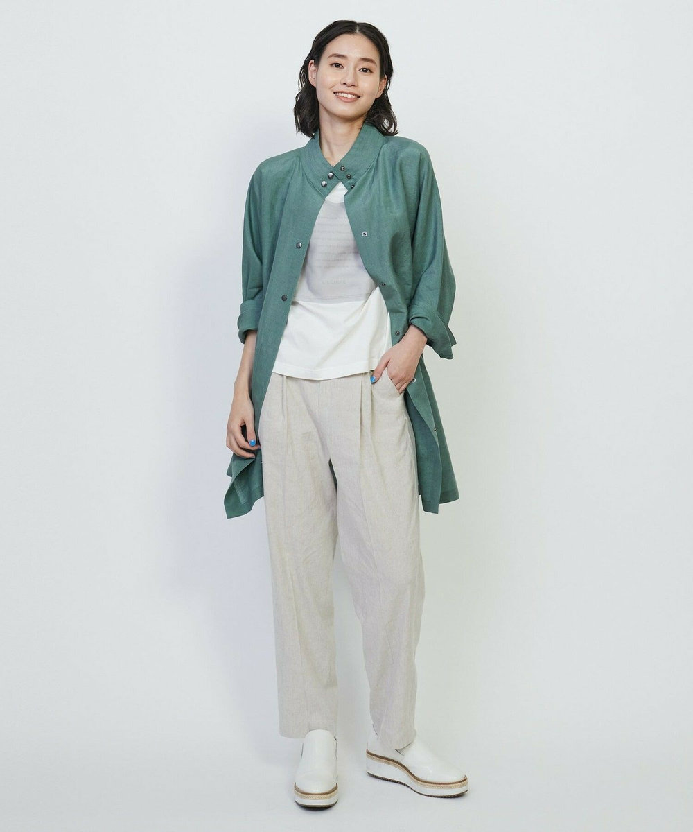 L'EQUIPE バイオリネンストレッチパンツ ベージュ