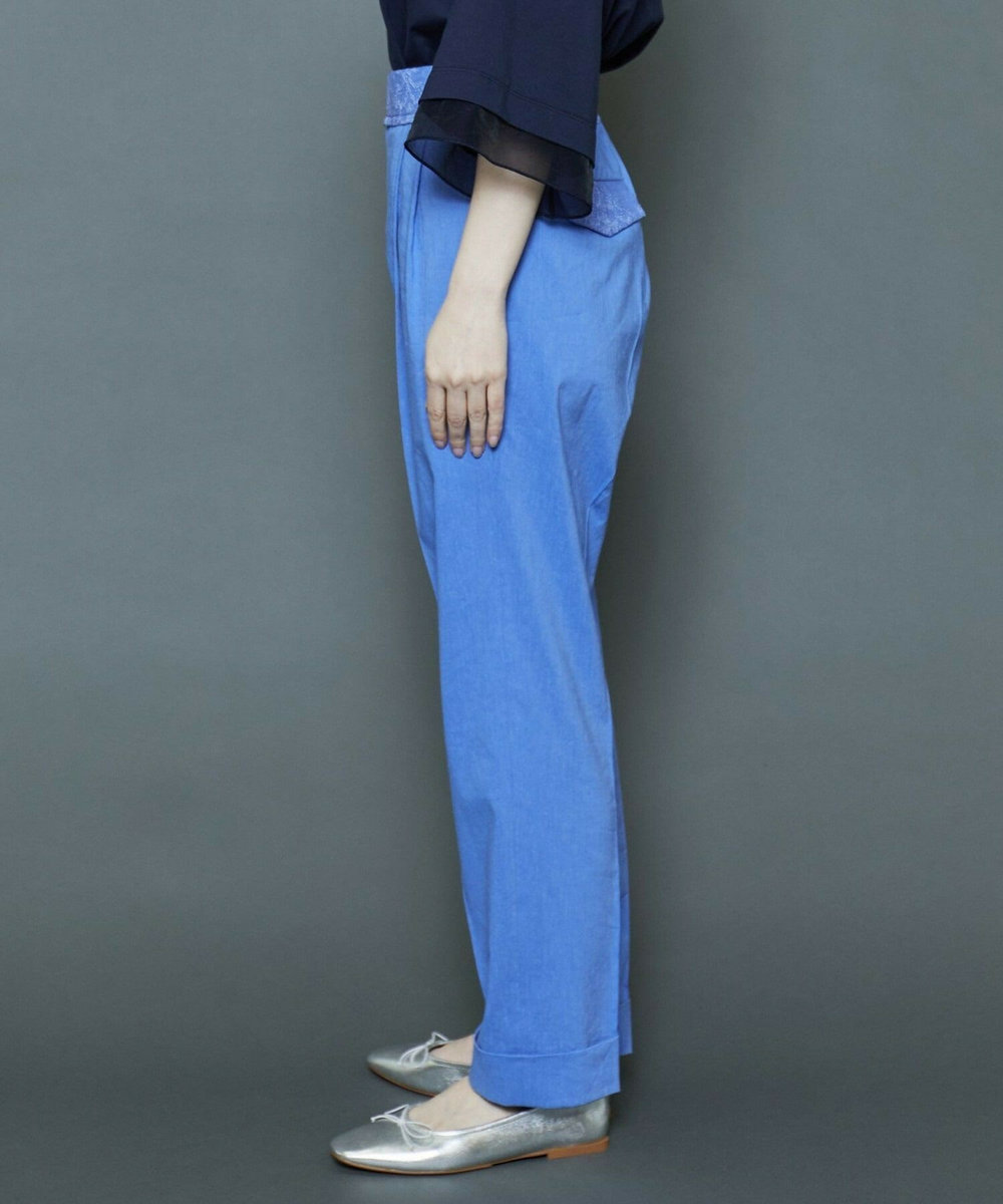 MOGA Collection [MOGA Collection]綿麻ナチュラストレッチパンツ ブルー