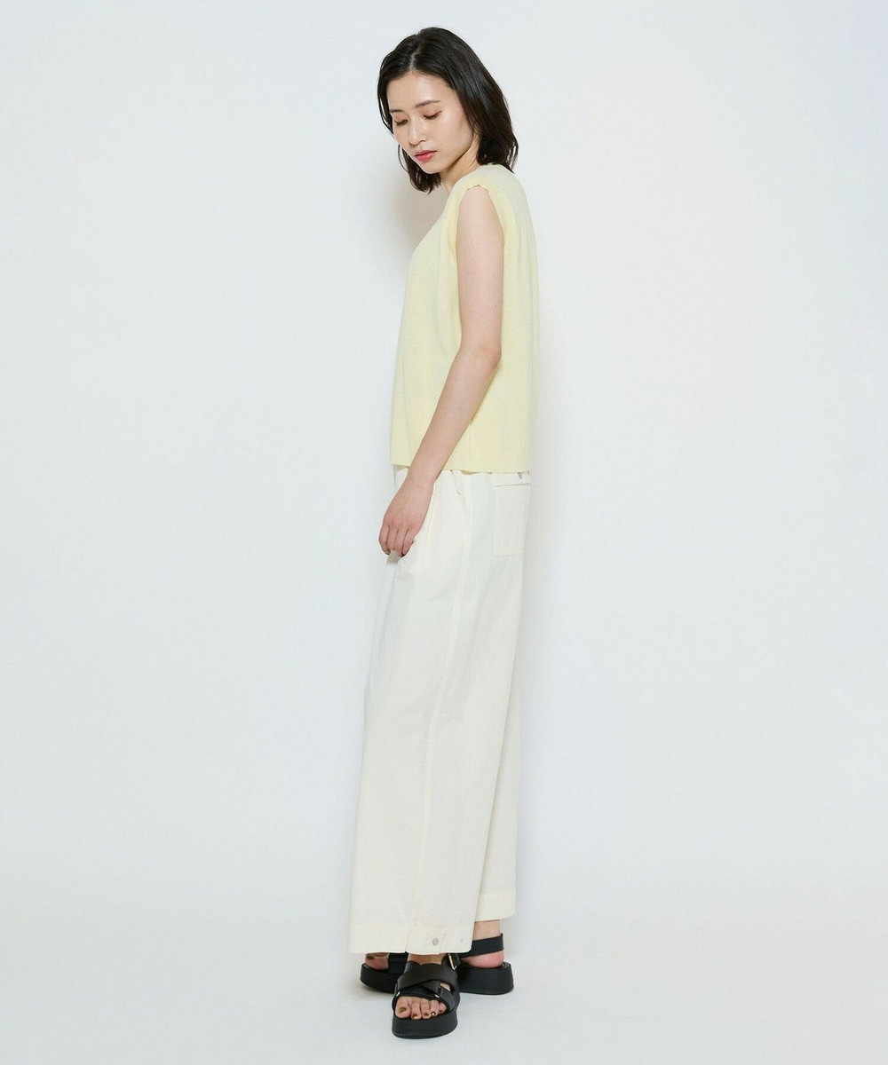 L'EQUIPE コットンナイロンノースリーブニット イエロー