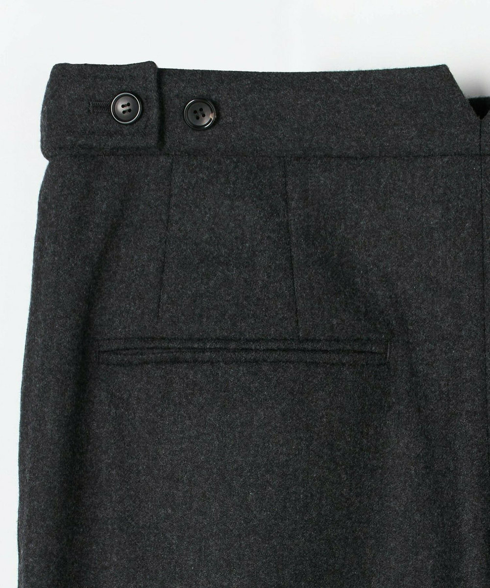 L'EQUIPE COUTURIER ウールカシミヤストレートパンツ チャコールグレー