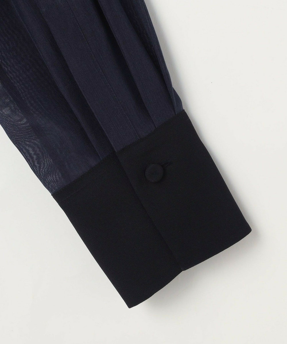 L'EQUIPE COUTURIER コットンシルクシャツ ネイビー