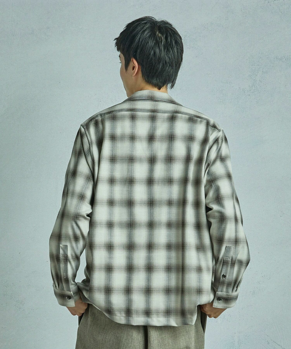 MEN'S BIGI ダブルポケットオンブレーチェックシャツ＜ストレッチ＞ ベージュ系その他