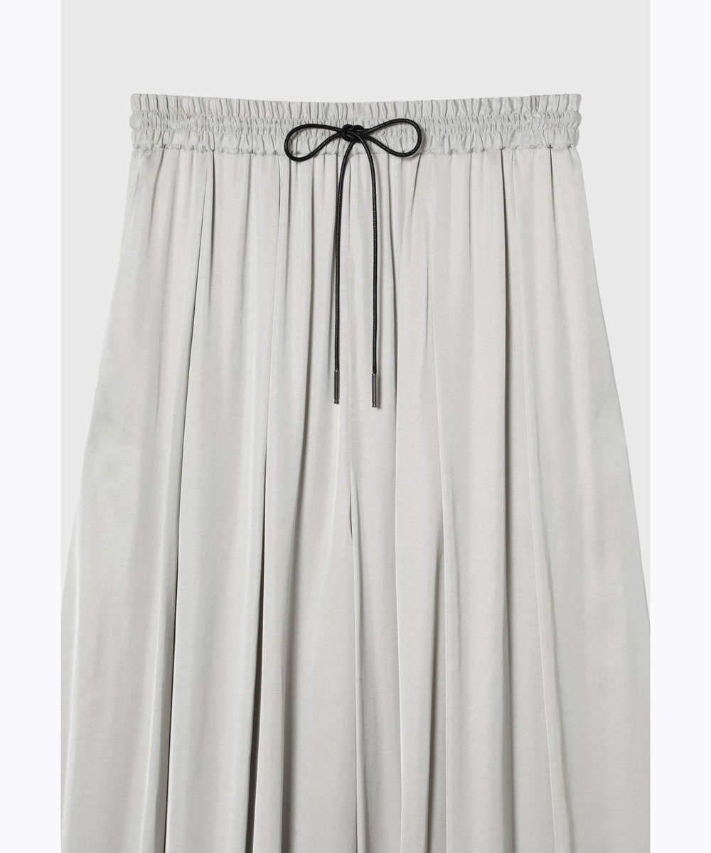 DÉPAREILLÉ VISCOSE SATIN TUCK WIDE PANTS / ヴィスコースサテンタックワイドパンツ ライトグレー