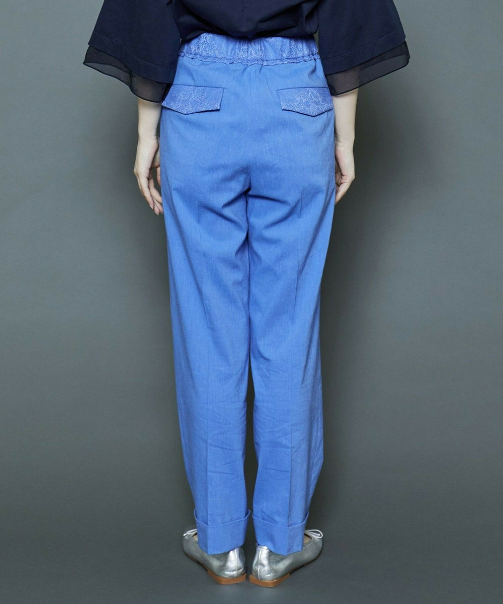 MOGA Collection [MOGA Collection]綿麻ナチュラストレッチパンツ ブルー