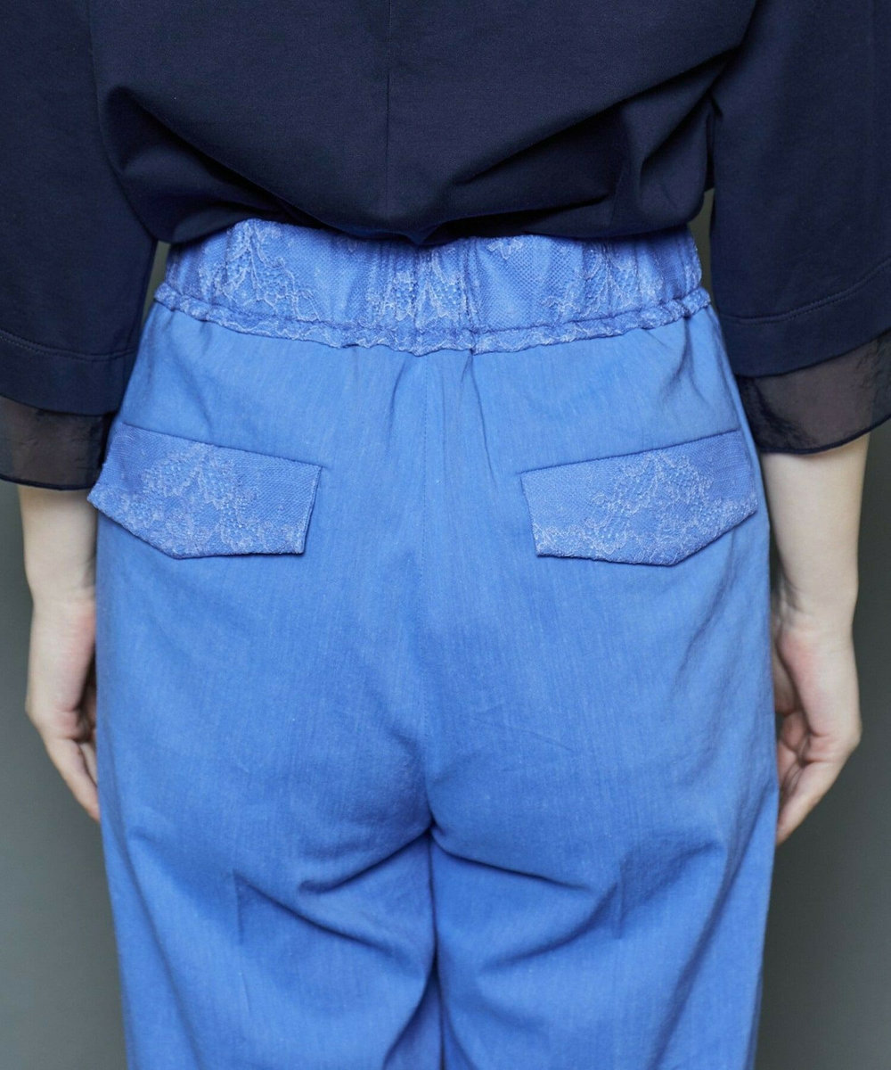 MOGA Collection [MOGA Collection]綿麻ナチュラストレッチパンツ ブルー