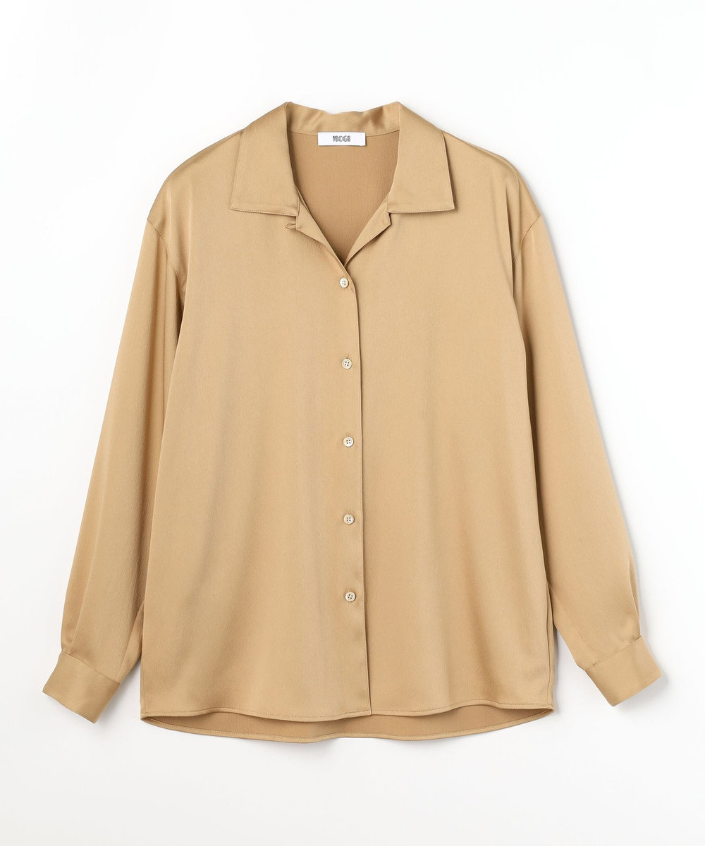MOGA Collection MOGA Collection ドレープサテンブラウス ベージュ