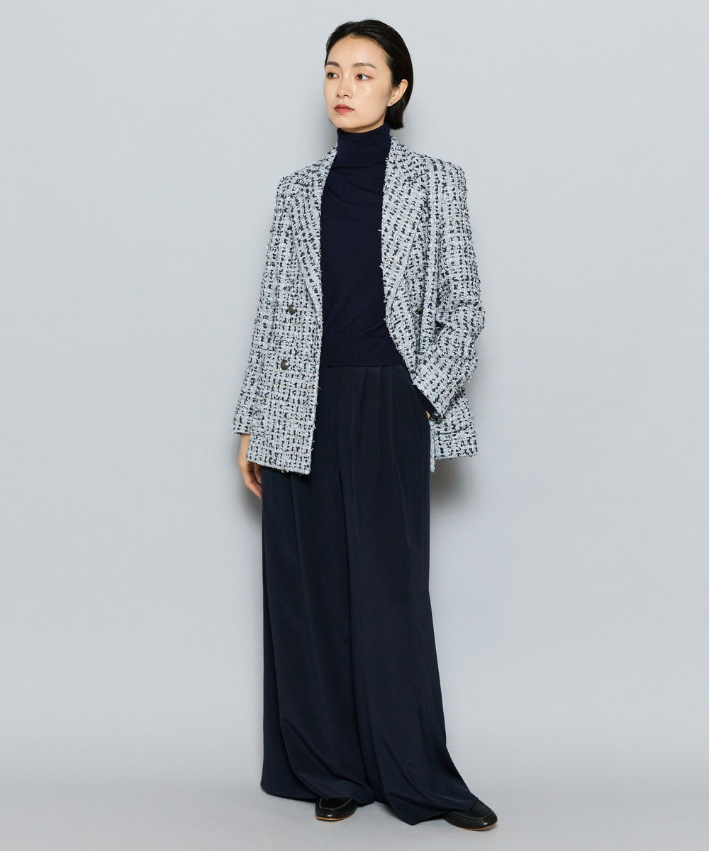L'EQUIPE COUTURIER LINTONツイードテーラードジャケット サックスブルー