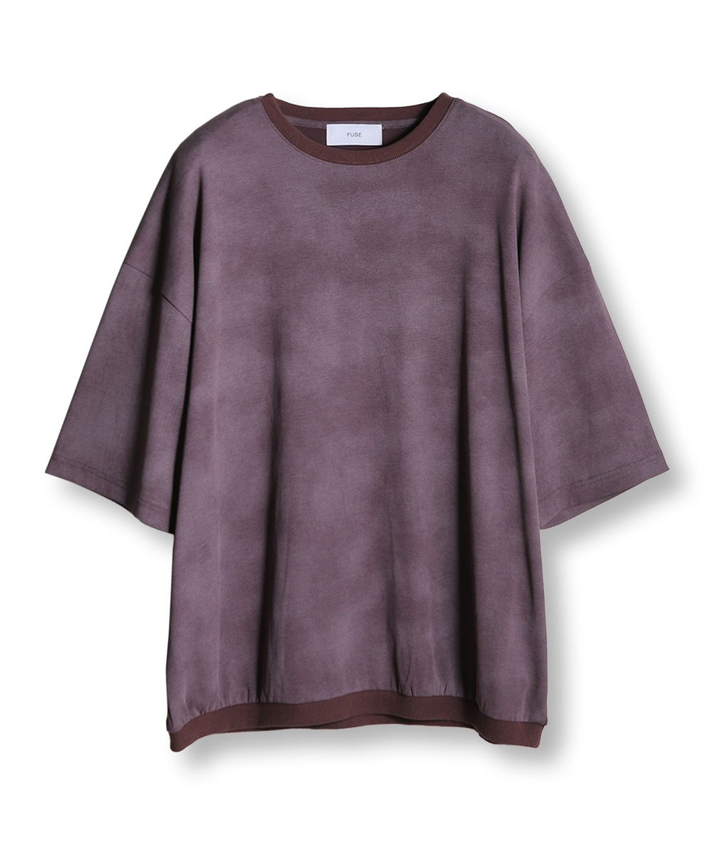 MEN'S BIGI ムラ染めプリントルーズフィットTEE パープル