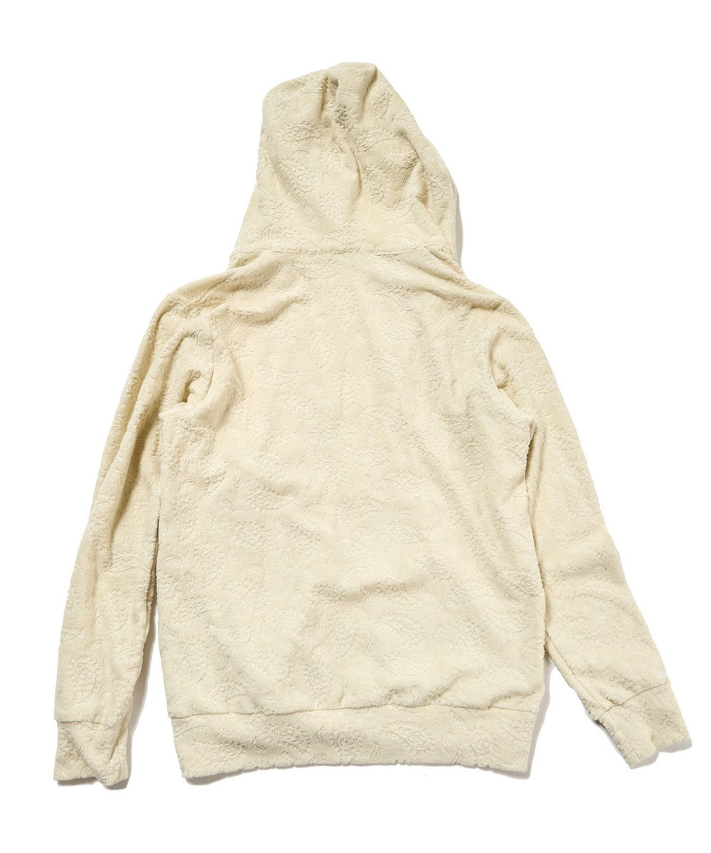MEN'S BIGI 【Sea Green/シーグリーン】ペイズリー柄パイルジャカードパーカ オフホワイト