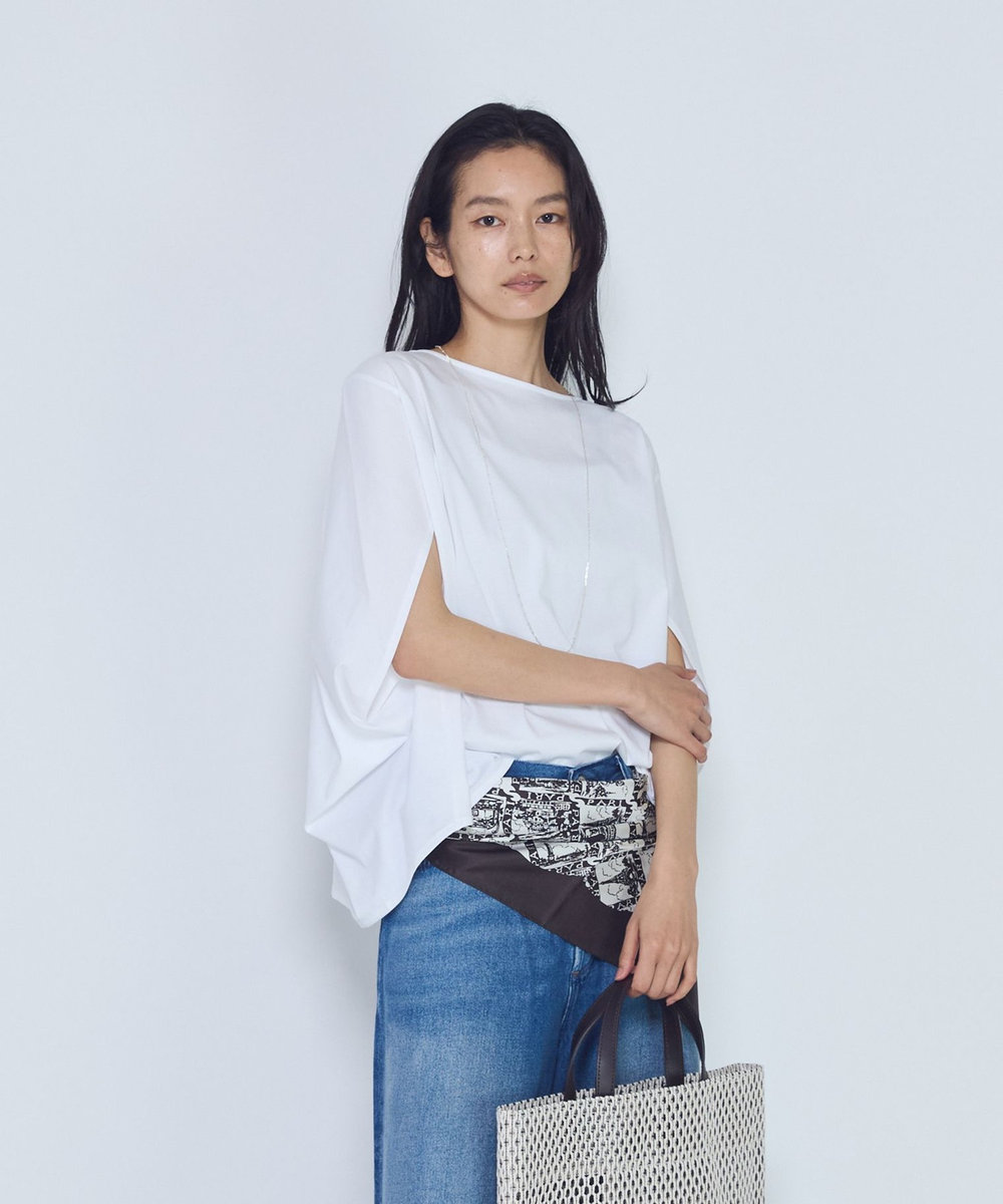 1er Arrondissement クリアー天竺フォルムTシャツ オフホワイト