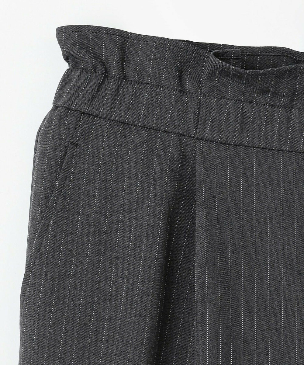 feerique Lサイズ（大きいサイズ） 【大きいサイズ】feerique ウールライクストライプワイドパンツ チャコールグレー