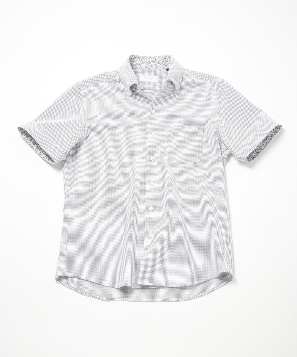 MEN'S BIGI 【ACTIVE TAILOR】吸水速乾ミニワッフルワンピースカラー半袖シャツ ホワイト系その他