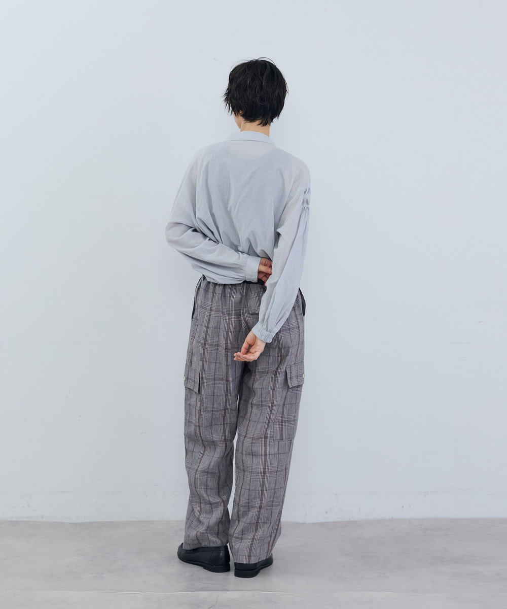 ADIEU TRISTESSE リネンカーゴパンツ チェック