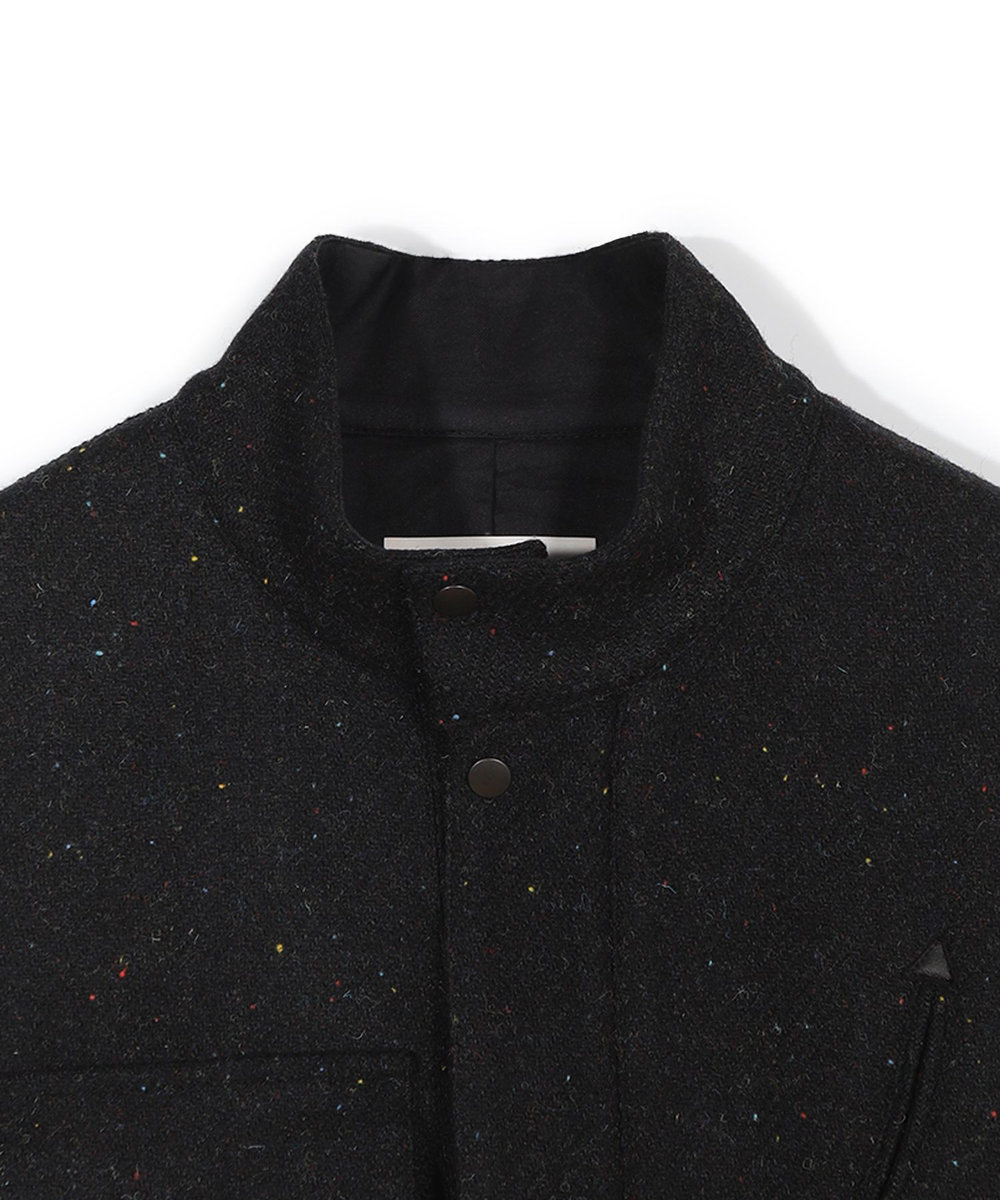 MEN'S BIGI 【50th Anniv . 菊池武夫】HARRIS TWEED COLOR NEP BLOUSON ブラック