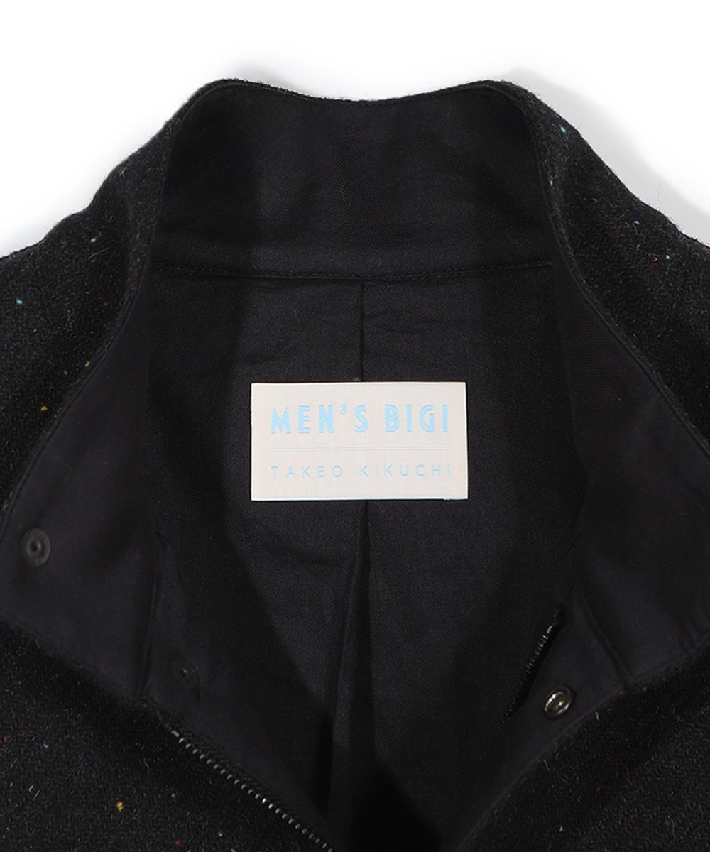 MEN'S BIGI 【50th Anniv . 菊池武夫】HARRIS TWEED COLOR NEP BLOUSON ブラック