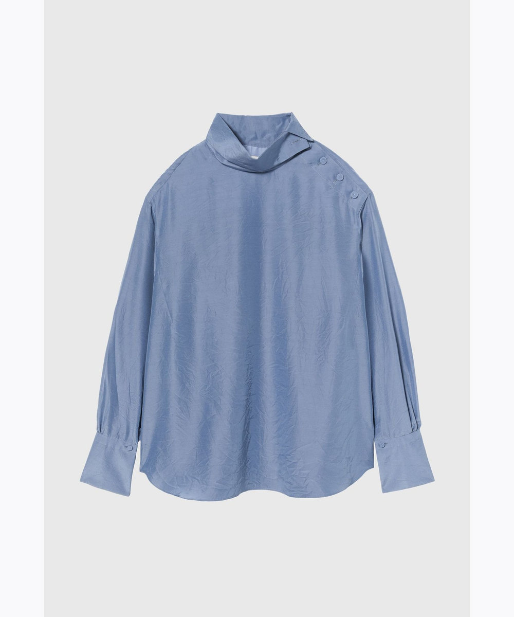 DÉPAREILLÉ SILK CUPRA WASHER BLOUSE / シルクキュプラワッシャーブラウス ブル－グレ－