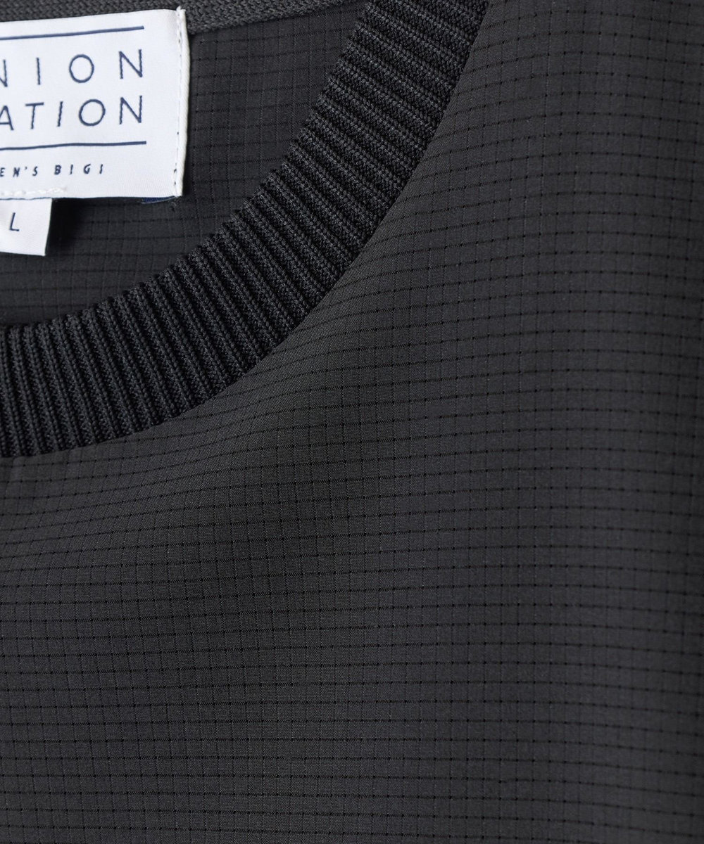 UNION STATION ドットメッシュドローコードTシャツ〈ストレッチ・マシンウォッシャブル・軽量・接触冷感・通気性〉 ブラック