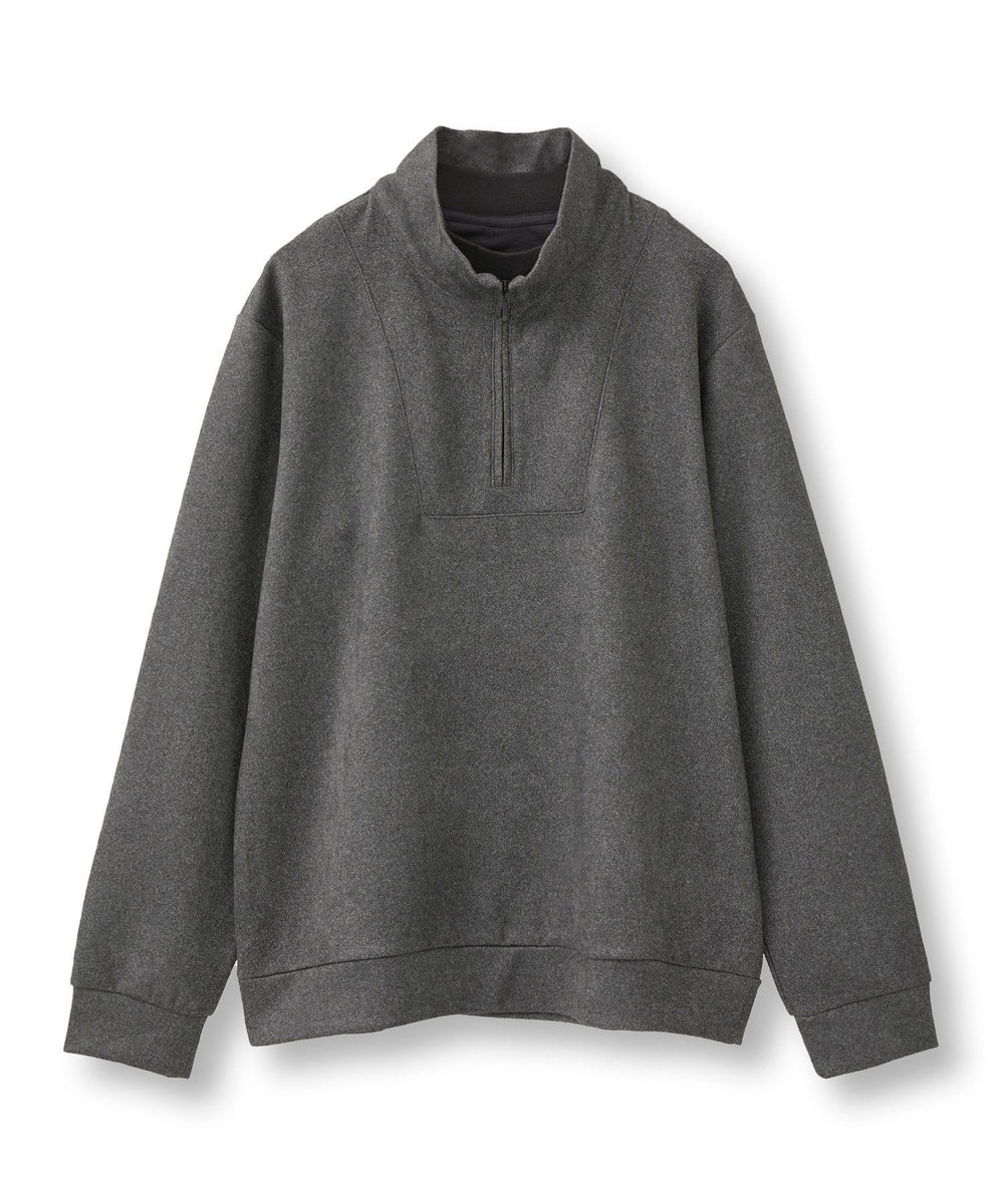 MEN'S BIGI スエードフェイクレイヤードプルオーバー グレー