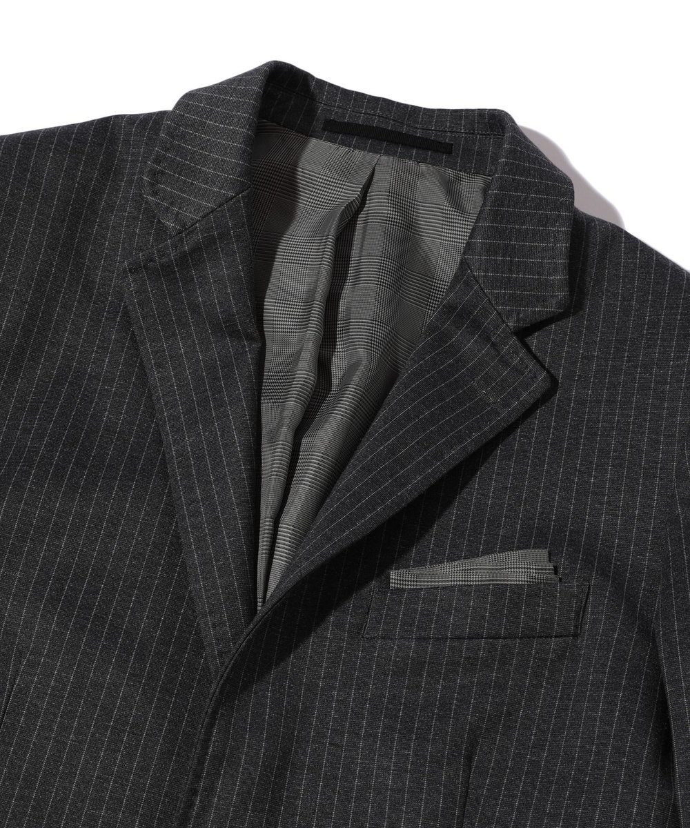 MEN'S BIGI 【ACTIVE TAILOR】エクストラTRジャージヘリンボーンプリントテーラードジャケット＜セットアップ・スリーピース対応＞ グレー