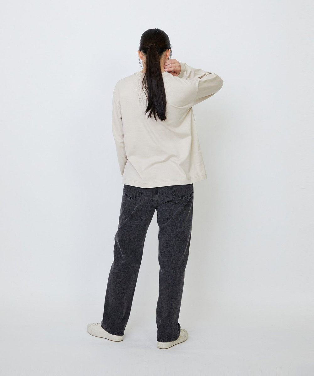 LOISIR 【EC限定・アーティストコラボ】LOISIR×TORANEKOBONBON CATプリントロングスリーブTシャツ ベージュ