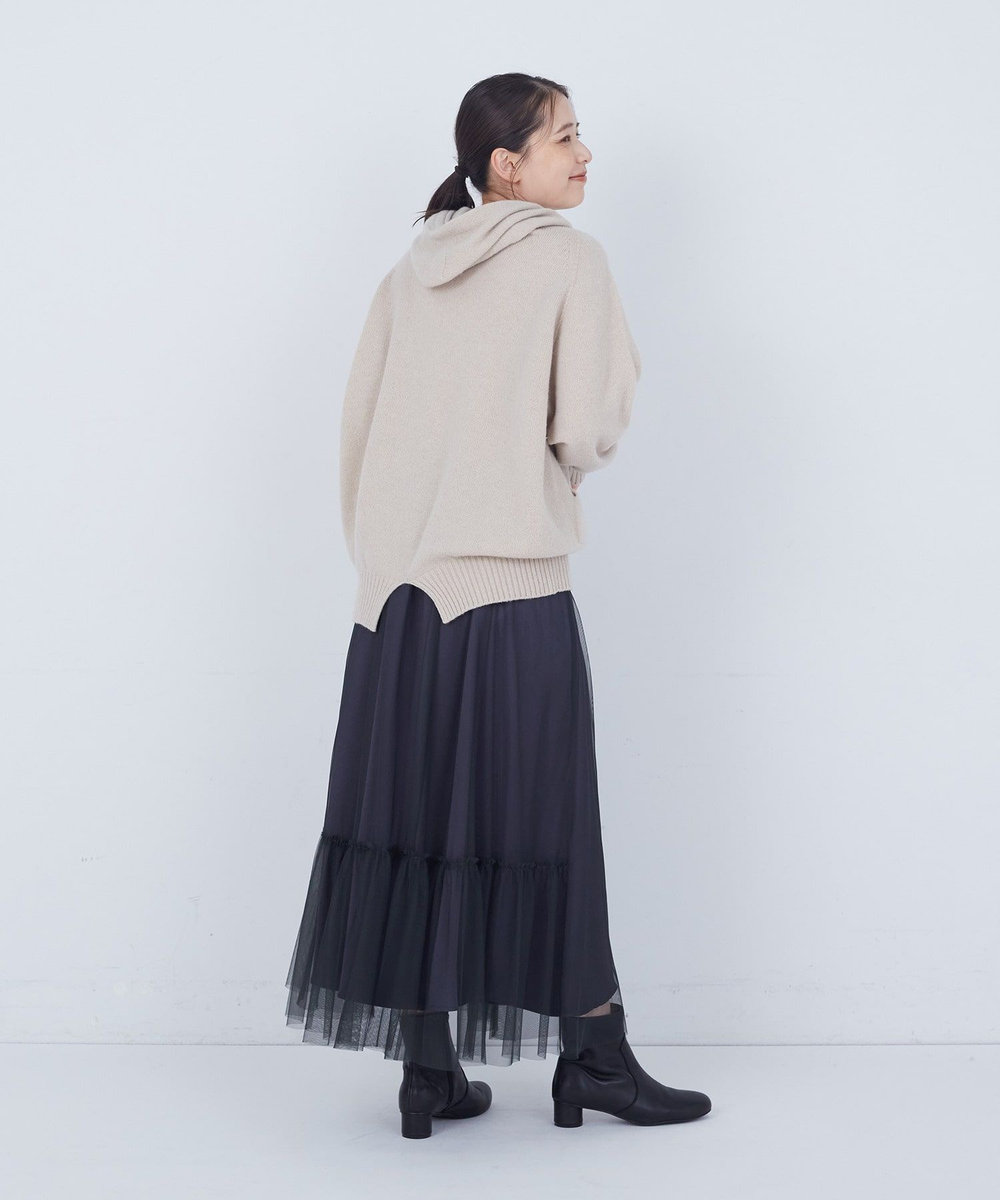 ADIEU TRISTESSE ウールカシミヤドルマンスリーブフーディ ベージュ