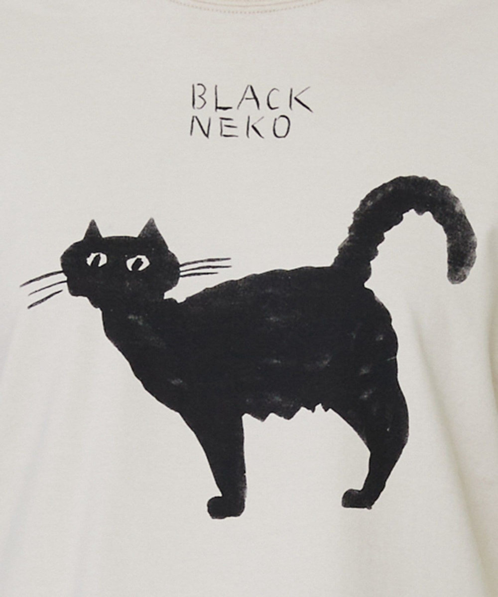 LOISIR 【EC限定・アーティストコラボ】LOISIR×TORANEKOBONBON CATプリントロングスリーブTシャツ ベージュ