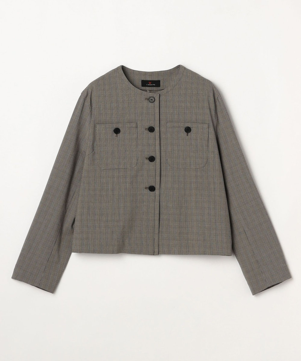 L'EQUIPE モノトーンチェックジャケット ブラック