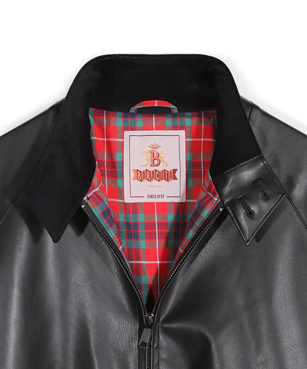 MEN'S BIGI 【BARACUTA/バラクータ】別注フェイクレザーG9ハリントンジャケット ブラック