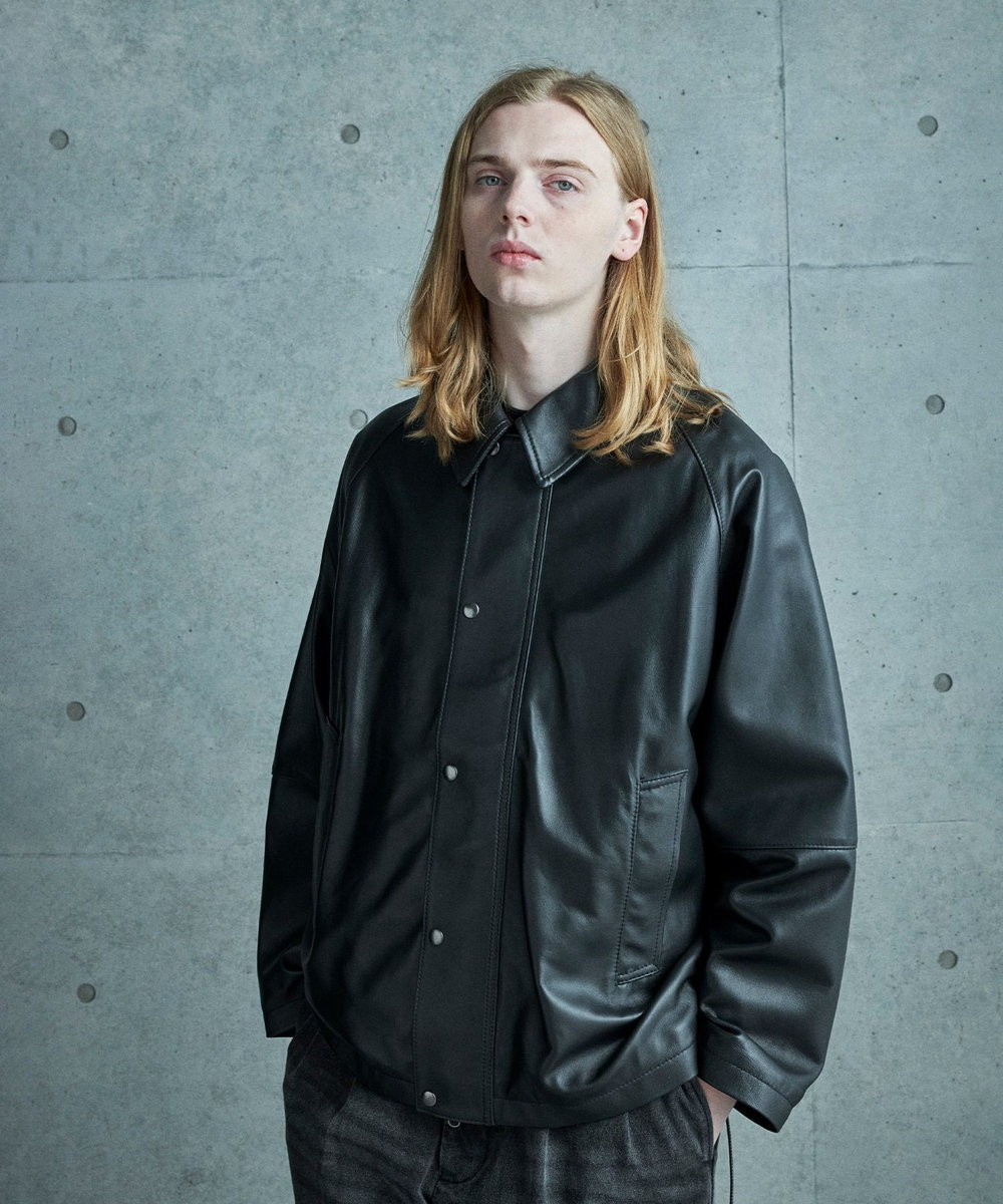 MEN'S BIGI シープレザーブルゾン ブラック