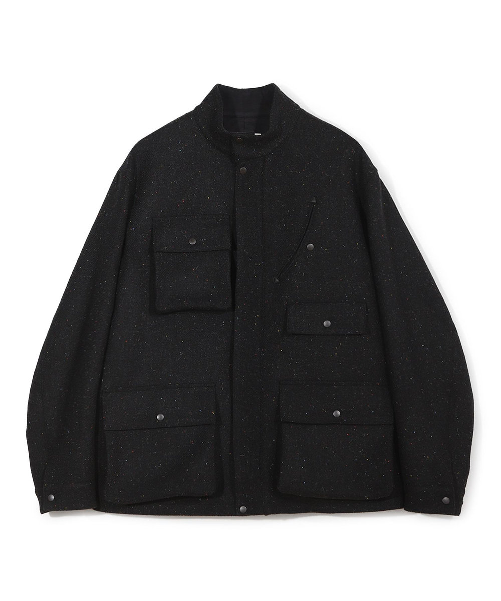 MEN'S BIGI 【50th Anniv . 菊池武夫】HARRIS TWEED COLOR NEP BLOUSON ブラック