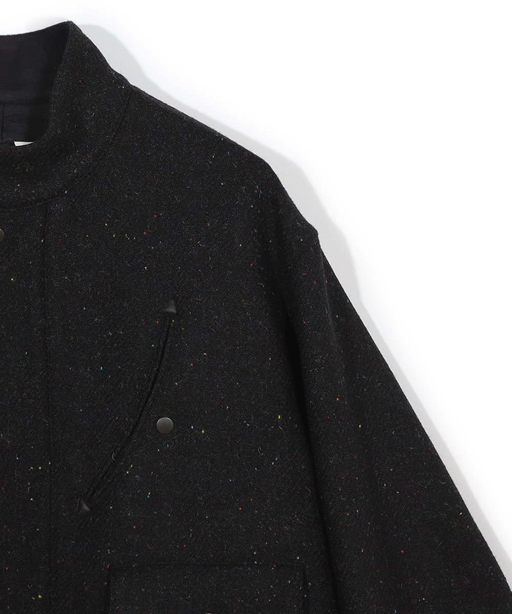 MEN'S BIGI 【50th Anniv . 菊池武夫】HARRIS TWEED COLOR NEP BLOUSON ブラック
