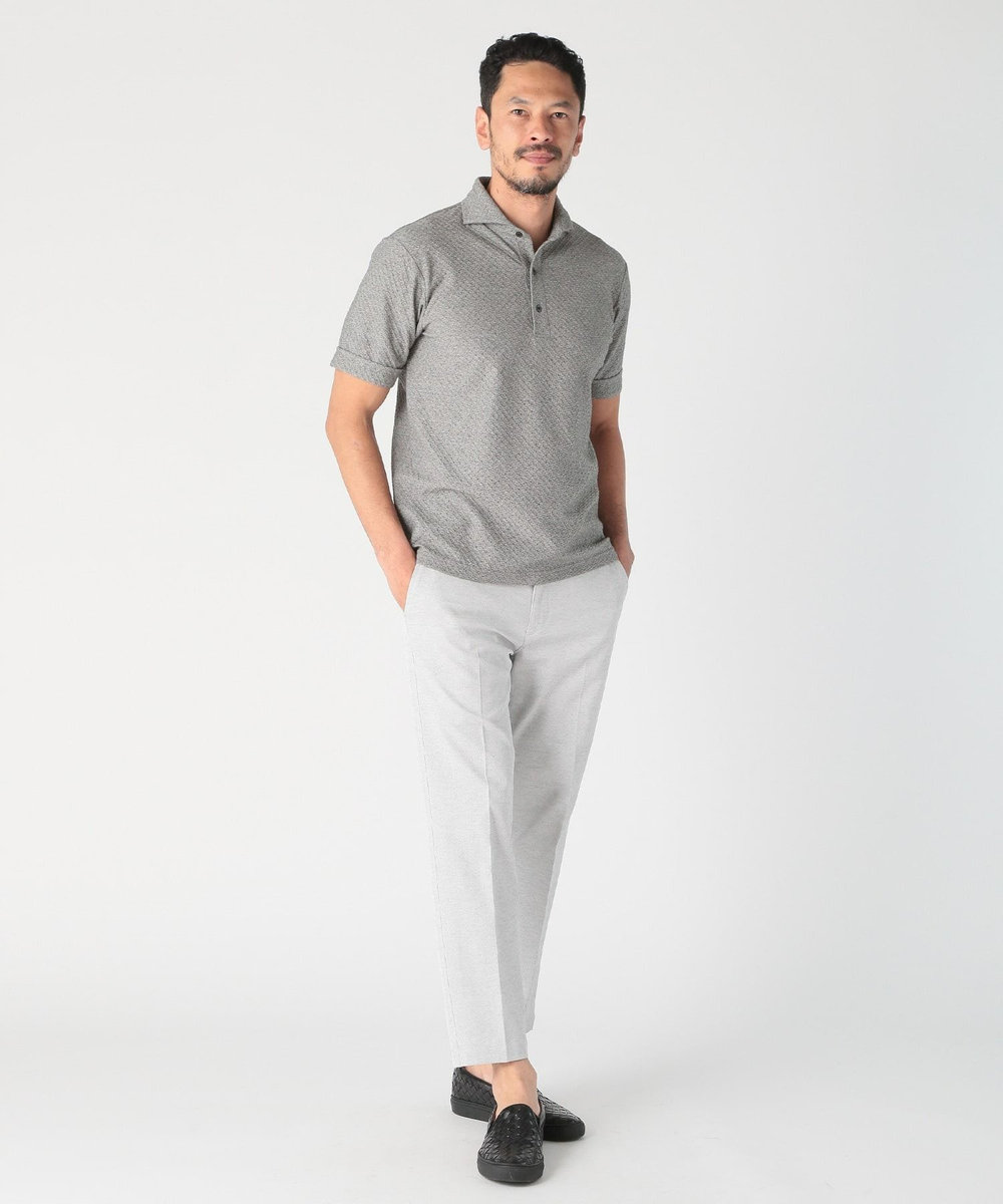 MEN'S BIGI シャーリングジャカードポロシャツ グレー