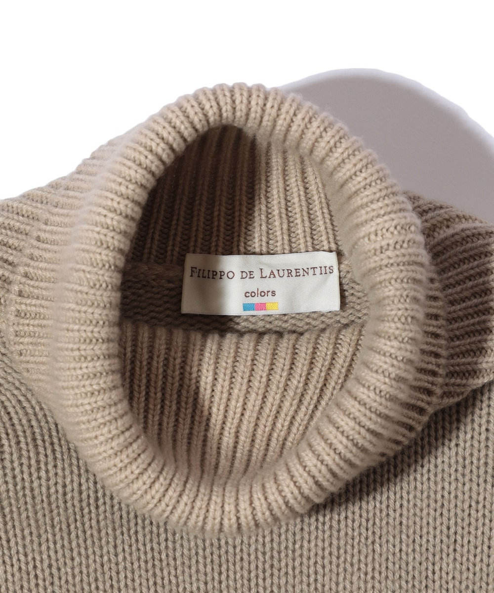 MEN'S BIGI 【FILIPPO DE LAURENTIIS】5Gタートルネックニット ベージュ